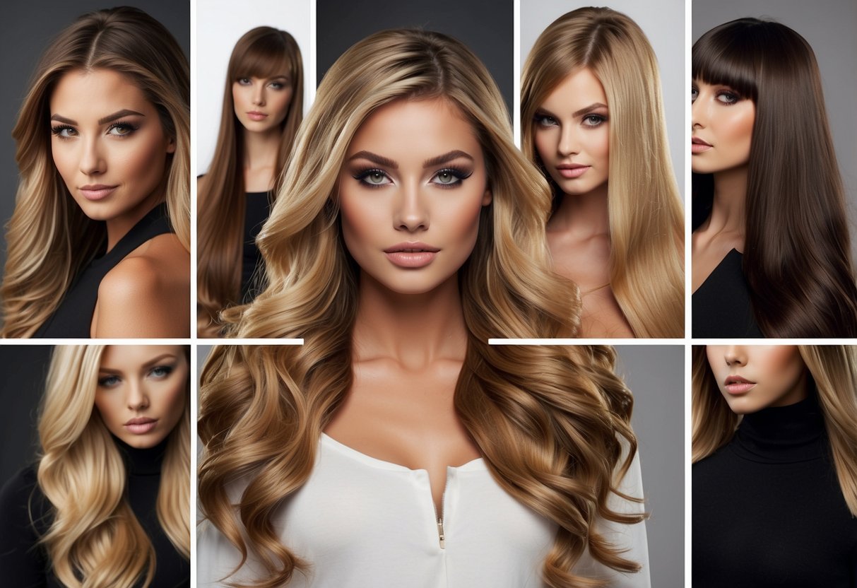 A diverse range of hairstyles displayed with "Tara Hair" extensions, showcasing 10 reasons why they are the best