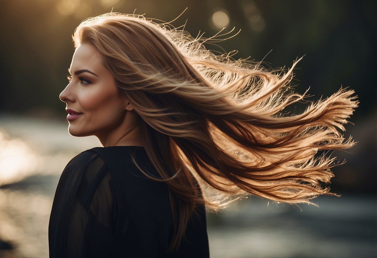 A woman's hair flowing effortlessly with Tara Hair Extensions, showcasing 10 reasons for optimal comfort