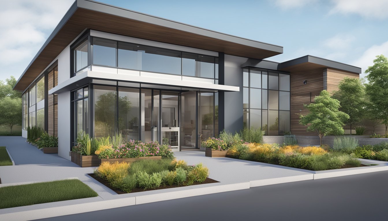 A modern, welcoming clinic exterior with a prominent sign for "Orchard Heart Specialist Clinic." A sense of professionalism and expertise is conveyed through the clean, organized appearance of the building