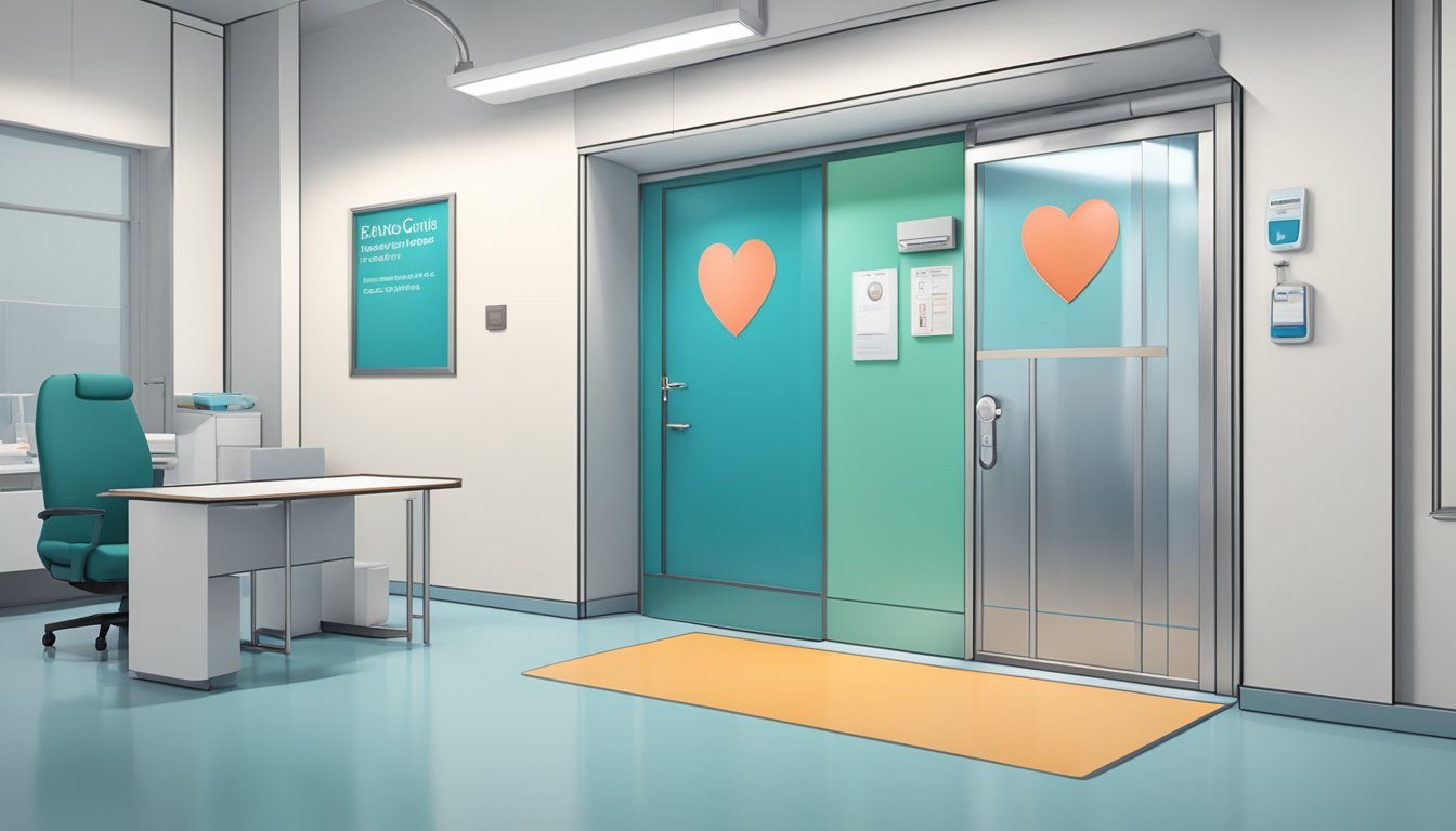 A modern clinic with Dr. Eric Silvio Chong's name on the door, a stethoscope, and a heart-shaped logo