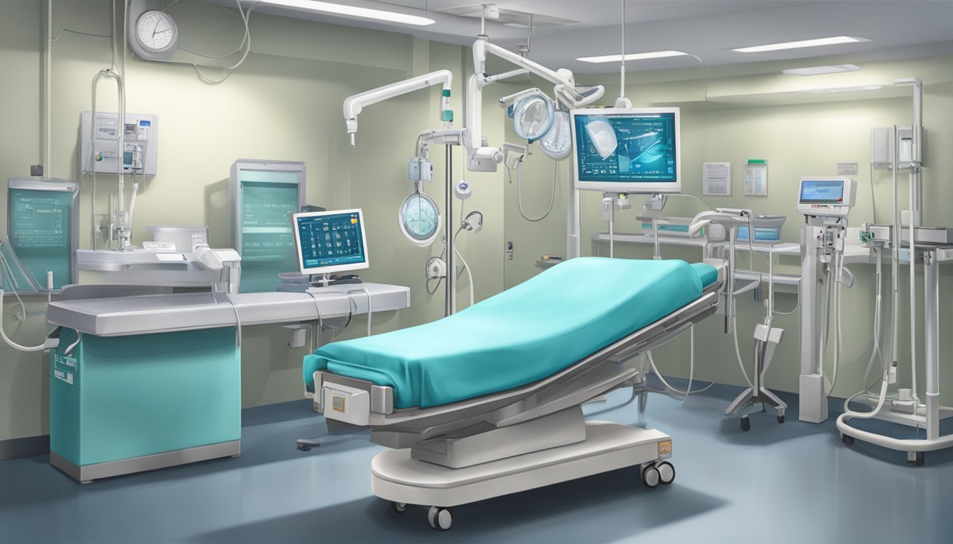 A modern, well-lit heart center with medical equipment and a prominent sign reading "Dr Jayaram Lingamanaicker - Lifeline Heart Centre | SG Cardiologist."