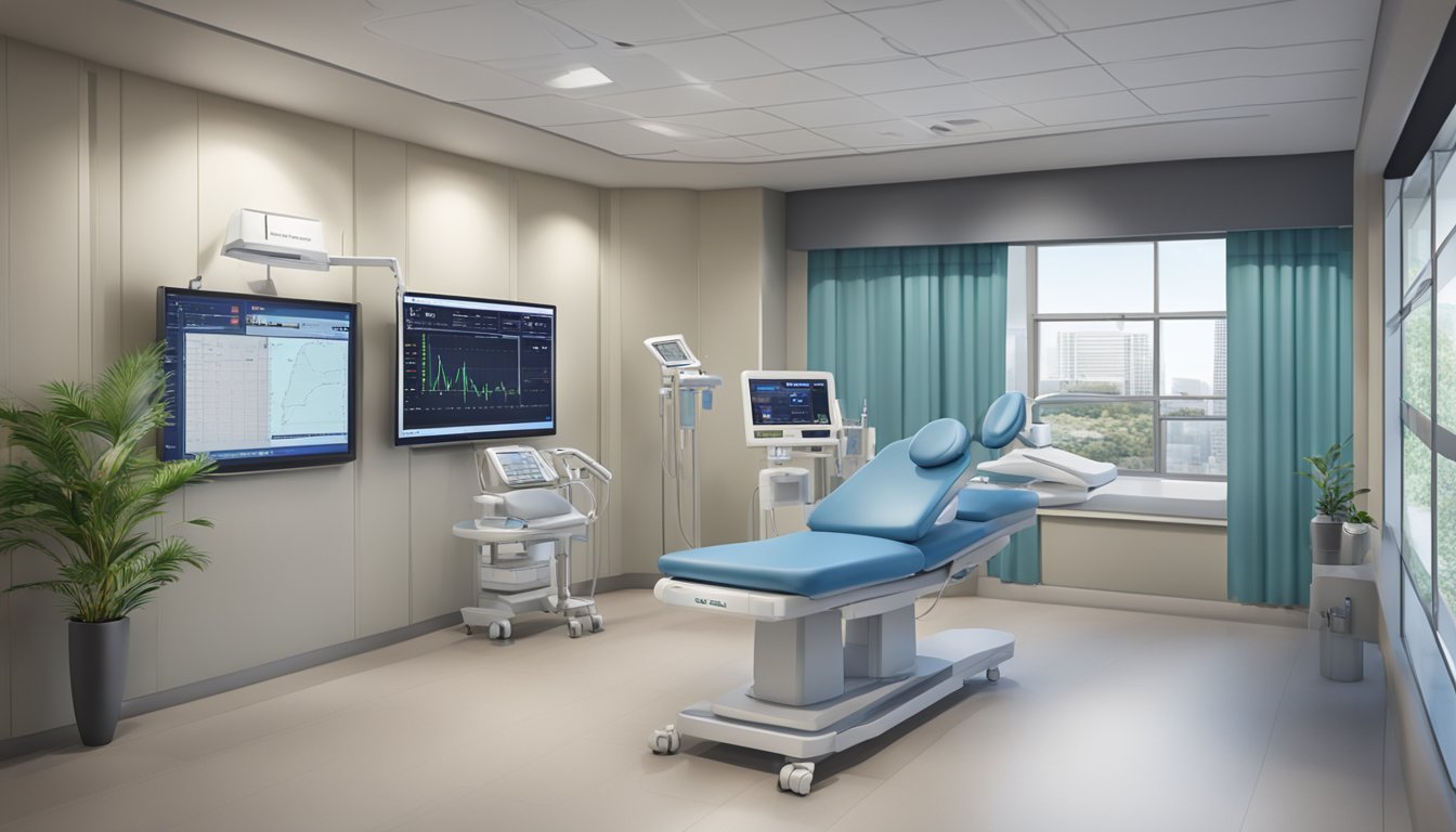 A modern, sleek heart center with the name "Lifeline Heart Centre" and "Dr Jayaram Lingamanaicker - SG Cardiologist" prominently displayed, alongside clear operating hours