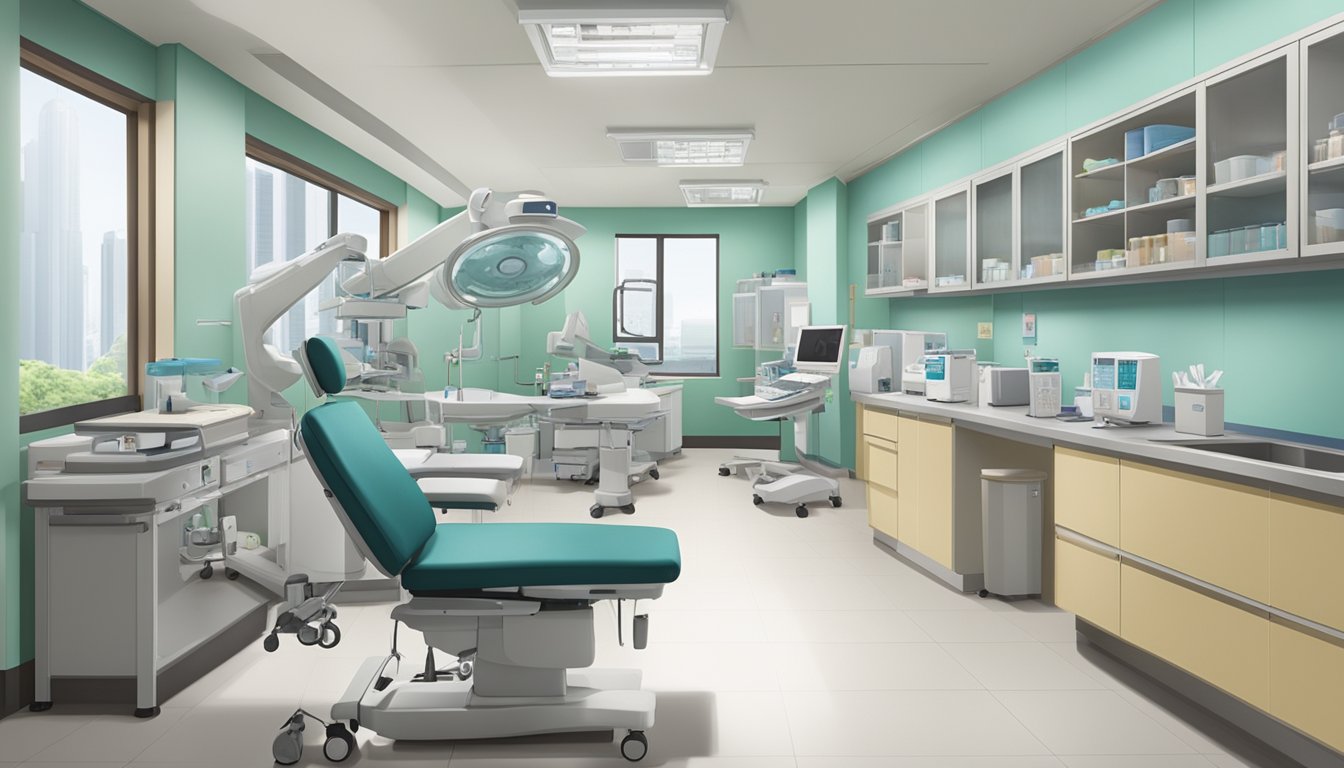Dr Chia Pow-Li's clinic at Tan Tock Seng Hospital, featuring medical equipment and a professional setting