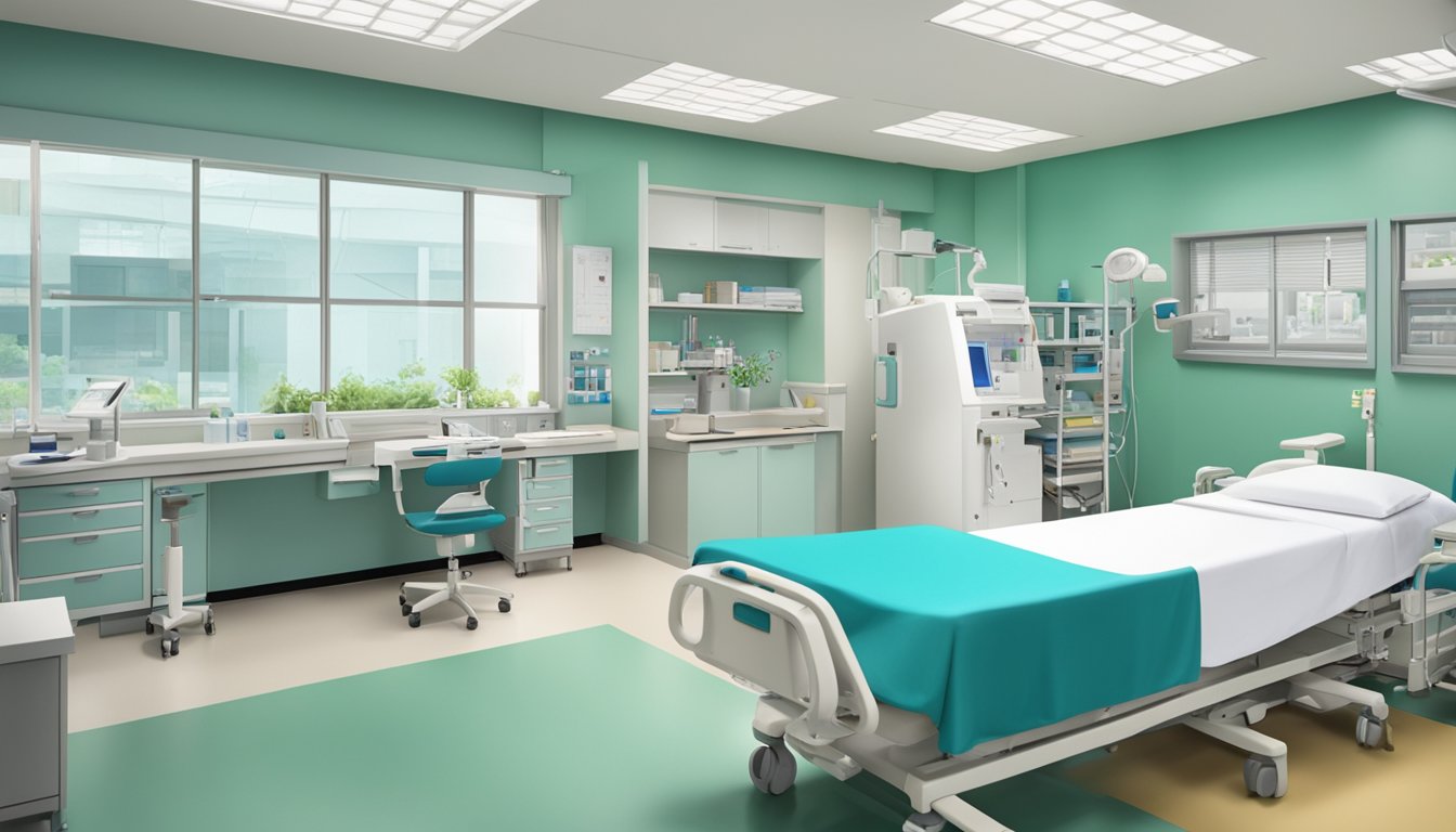 Dr. Yong Quek Wei's clinic at Tan Tock Seng Hospital, featuring medical equipment and a professional environment