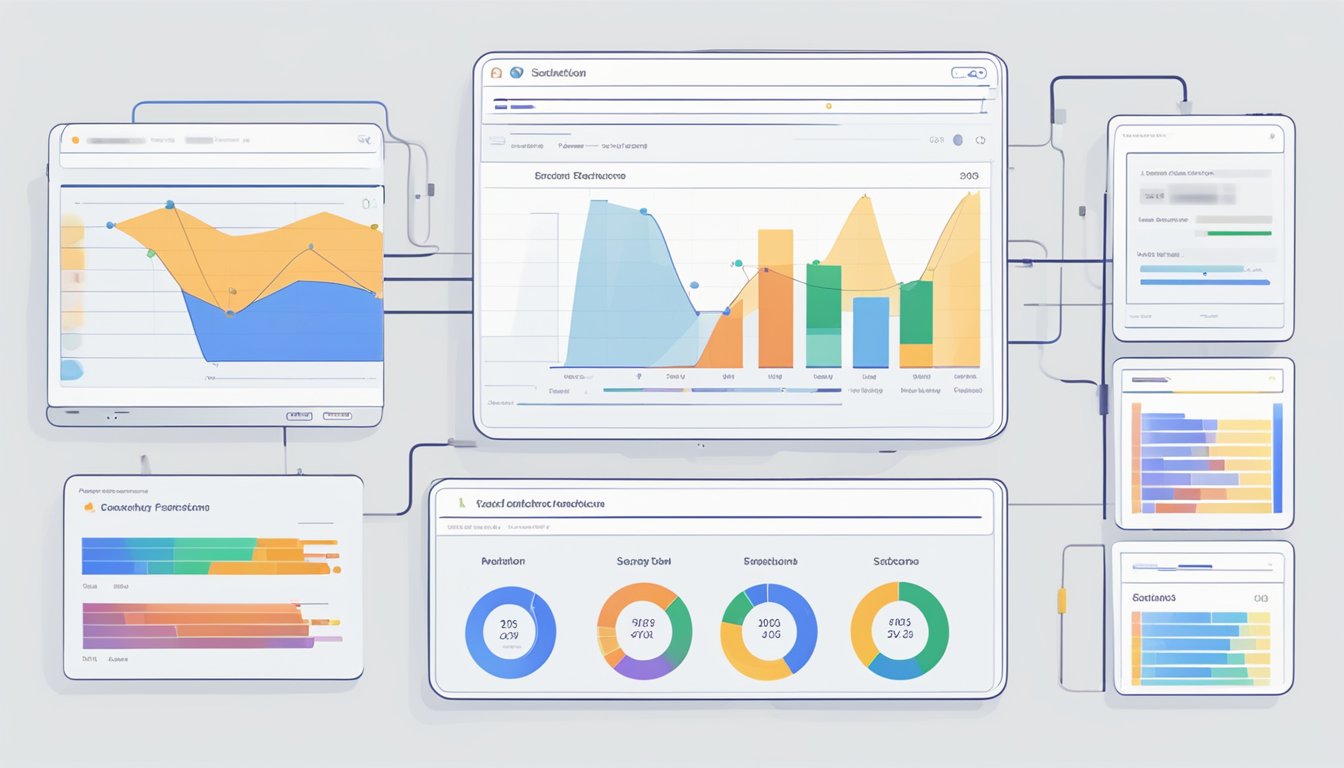 A computer screen displaying 6 SERP analysis extensions with search results and data visualizations