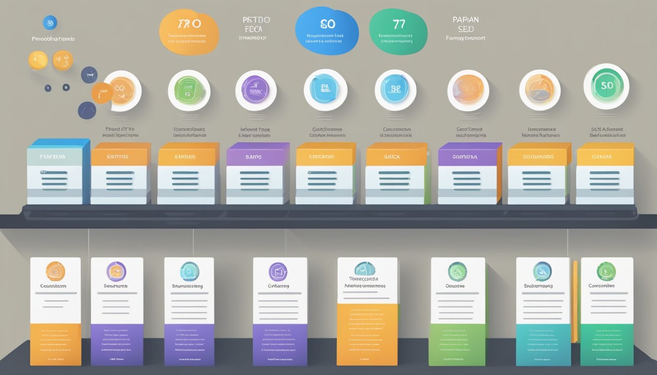 A table with 7 columns comparing different paid SEO options.</p><p>Each column includes detailed information to guide business investment