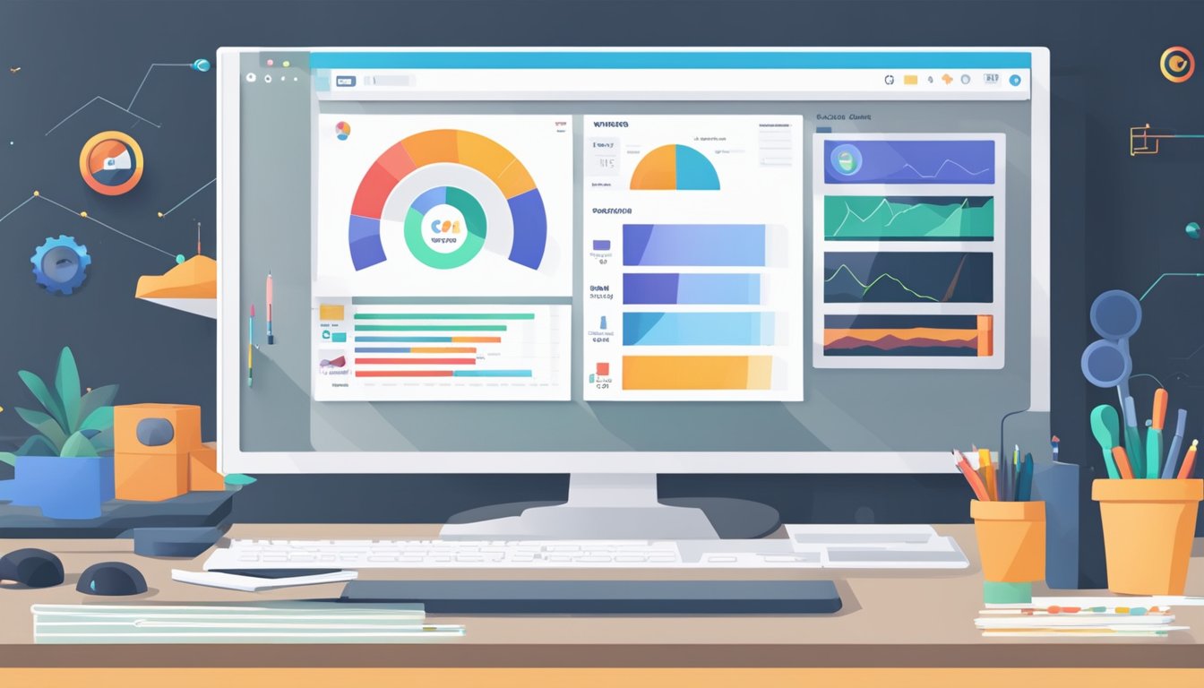 A computer screen displaying Canva with YouTube SEO tools.</p><p>Graphs and charts show video ranking data