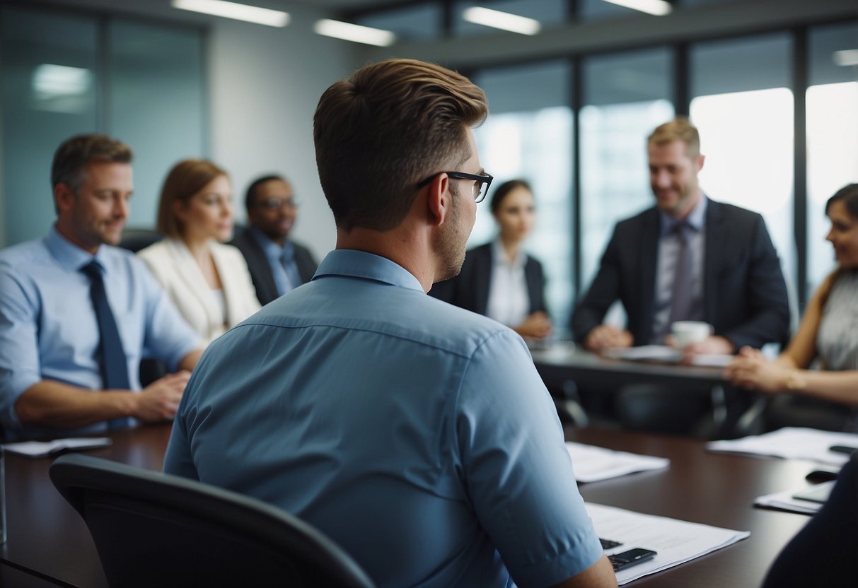 A group of professionals engage in training and development activities related to public procurement, including bidding, adjudication, legal compliance, and skill enhancement