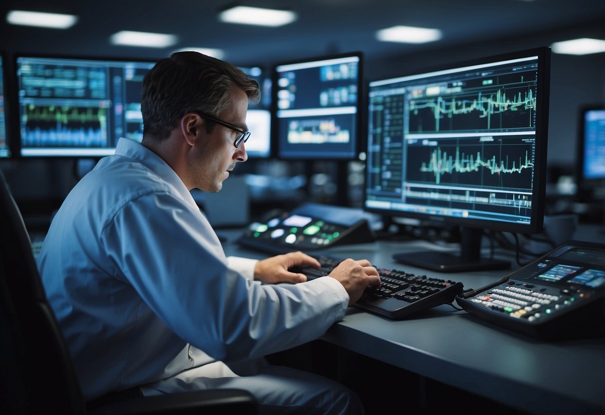 A technician performs VABF, VA, and VS verifications in a controlled environment