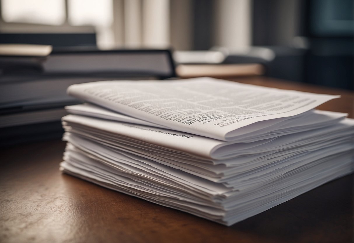 A stack of legal documents, including the Code of Public Procurement, lay open on a desk. The title "R2194-7 Public Markets" is prominently displayed