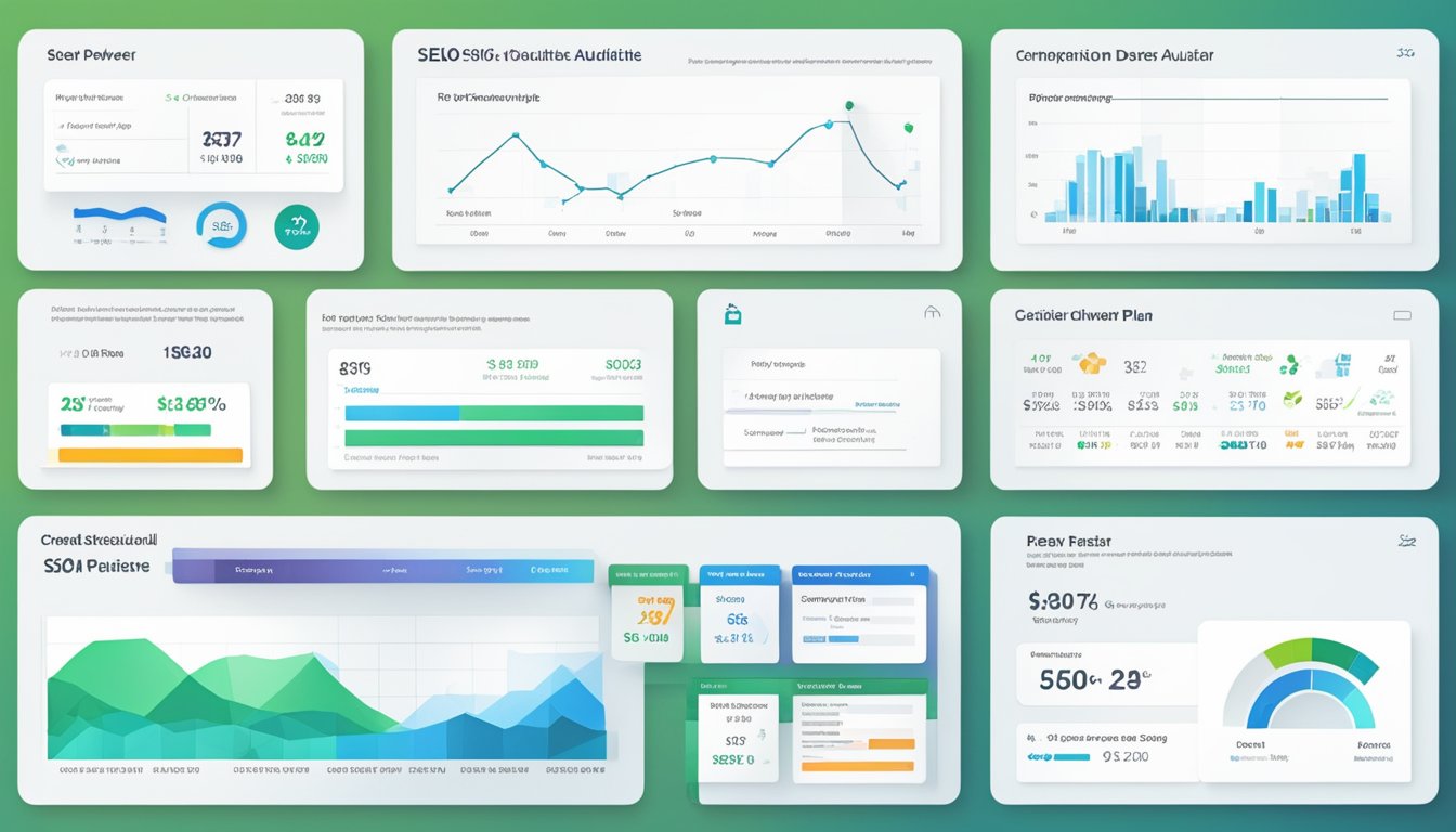 SEO PowerSuite Website Auditor review: Pricing plans displayed with value for money emphasized.</p><p>Graphs and charts show comparison data