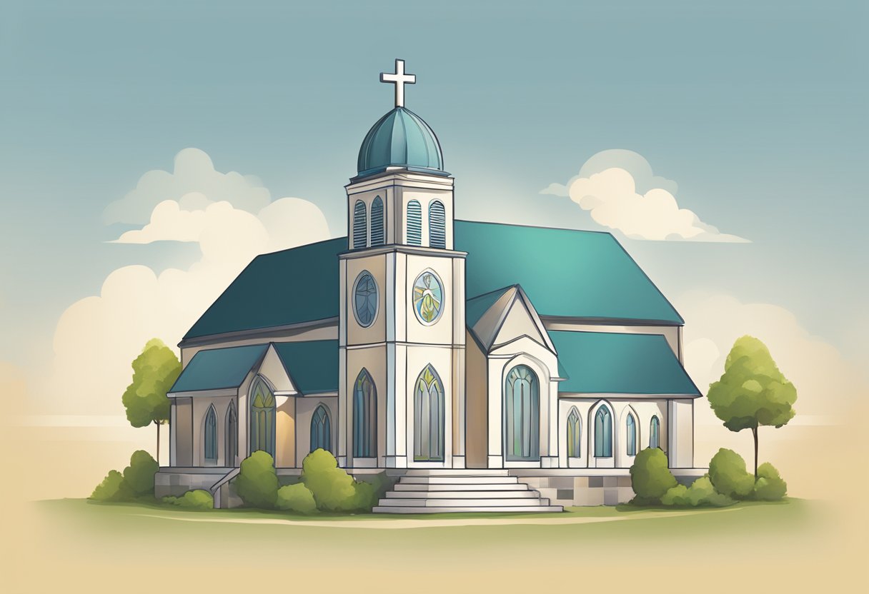 A church logo displayed on a clean, modern website with a color scheme that reflects the church's branding