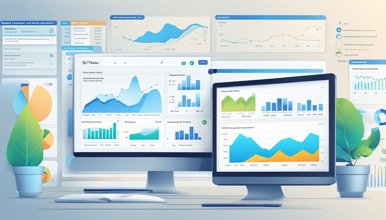 The GTmetrix interface displays speed and performance metrics.</p><p>Charts, graphs, and data tables are organized and easy to read