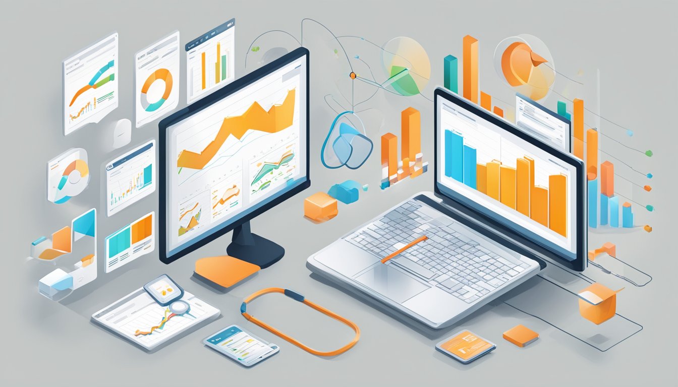 The SEMrush interface displays Backlink Analytics data, with graphs and charts showing link metrics and trends