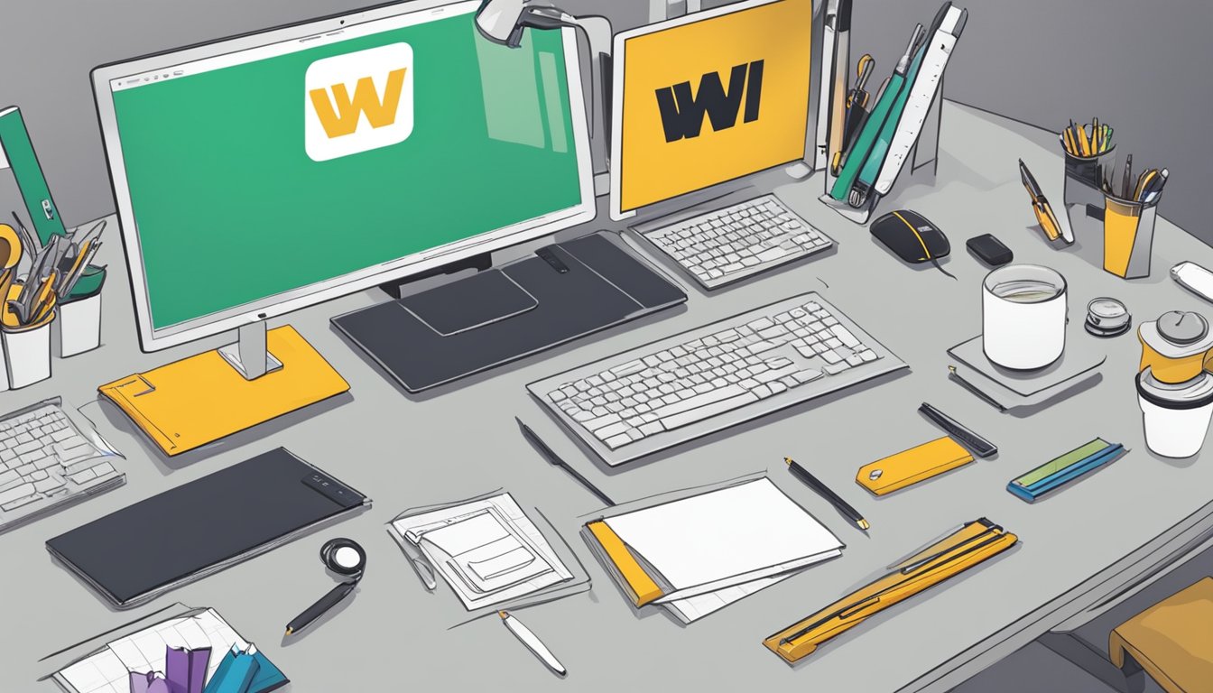 Wincher logo surrounded by rival logos on a cluttered desk