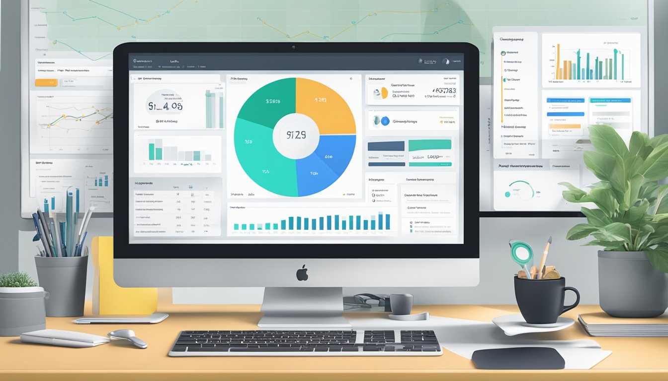 A computer screen displaying Clearscope's dashboard with keyword analysis and content optimization tools