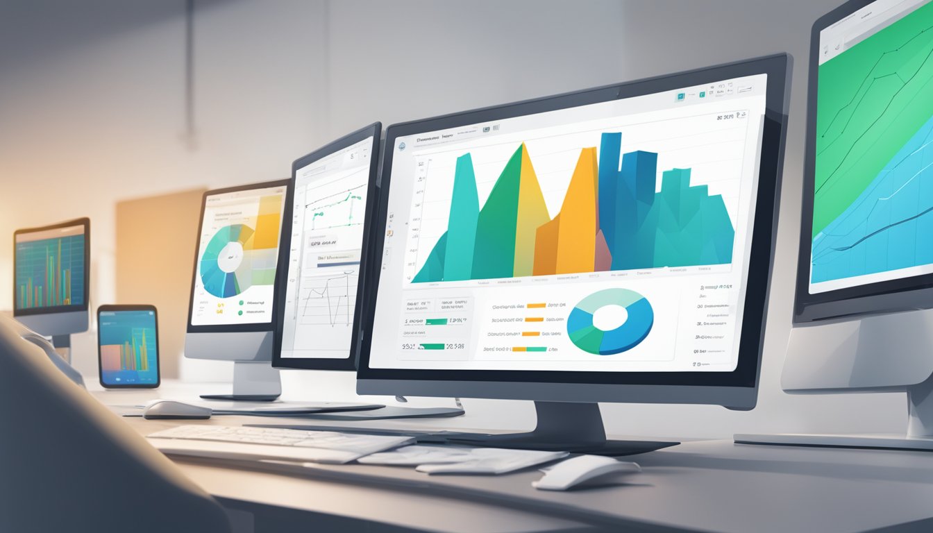 A computer screen displays iSpionage review on SEM Insights website.</p><p>Data charts and graphs show performance metrics