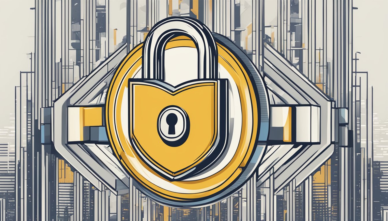 A padlock symbolizing security and a shield symbolizing reliability hover over the Wordtune logo