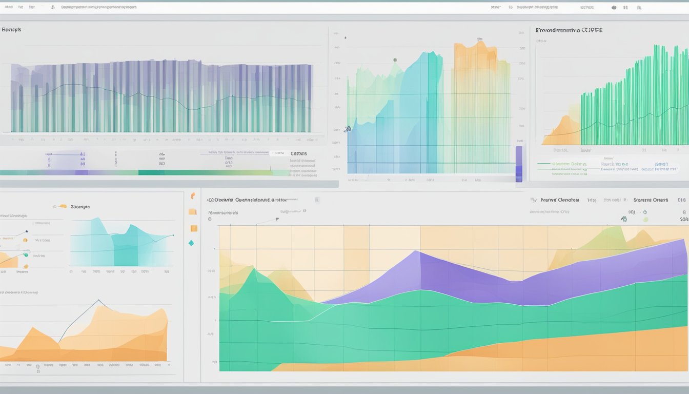 A computer screen displaying Cyfe's performance and growth data with various charts and graphs