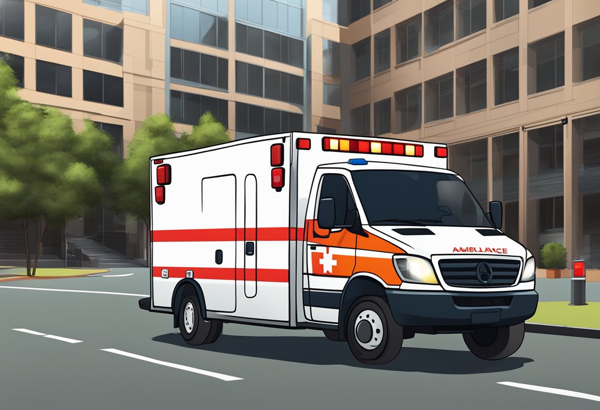 Ambulância Tipo B: Equipamentos e Utilizações Essenciais 7 An ambulance type B parked with its emergency lights flashing