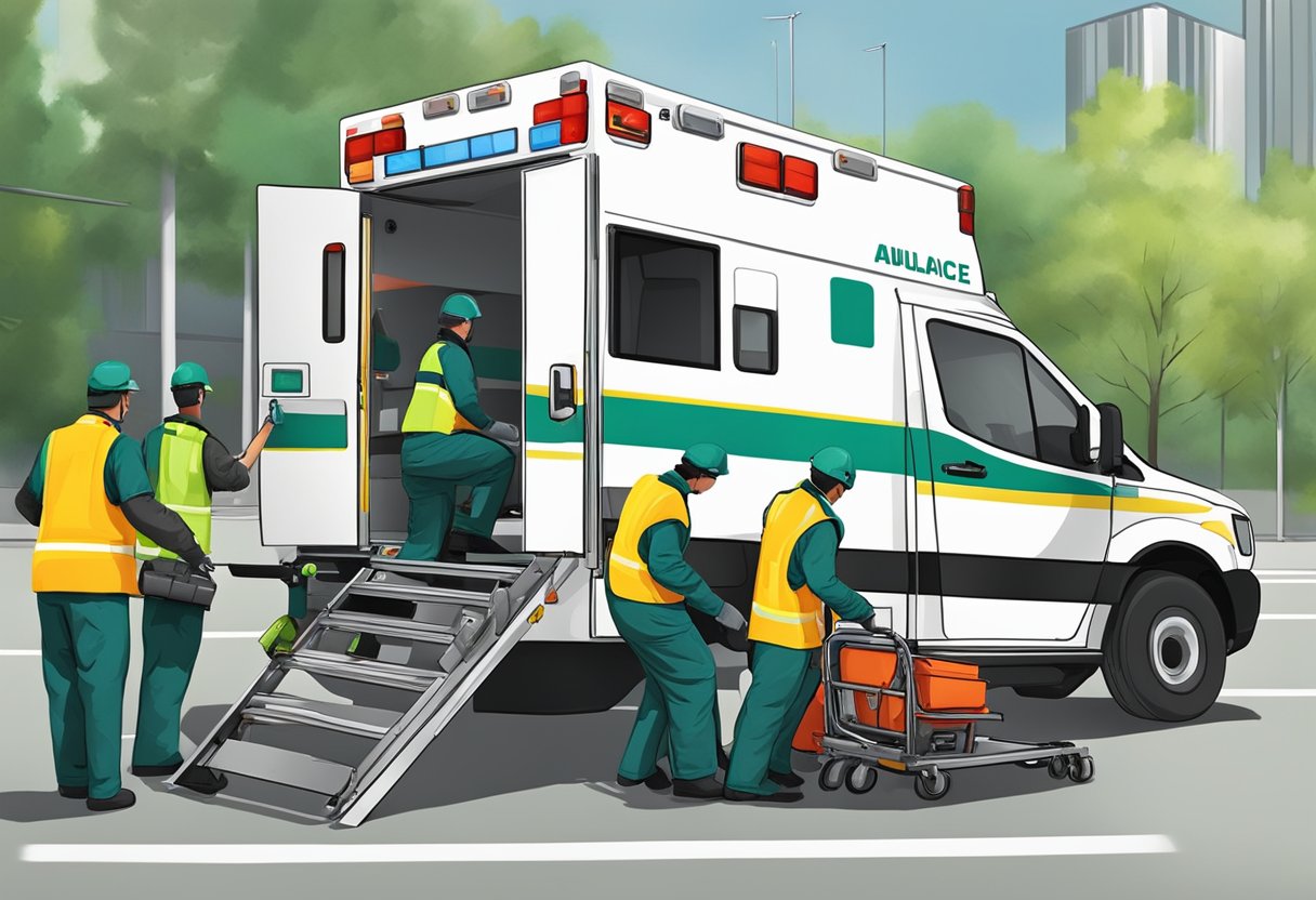 Ambulância Tipo B: Características e Aplicações Emergenciais 4 An ambulance team in action, loading equipment into a type B ambulance