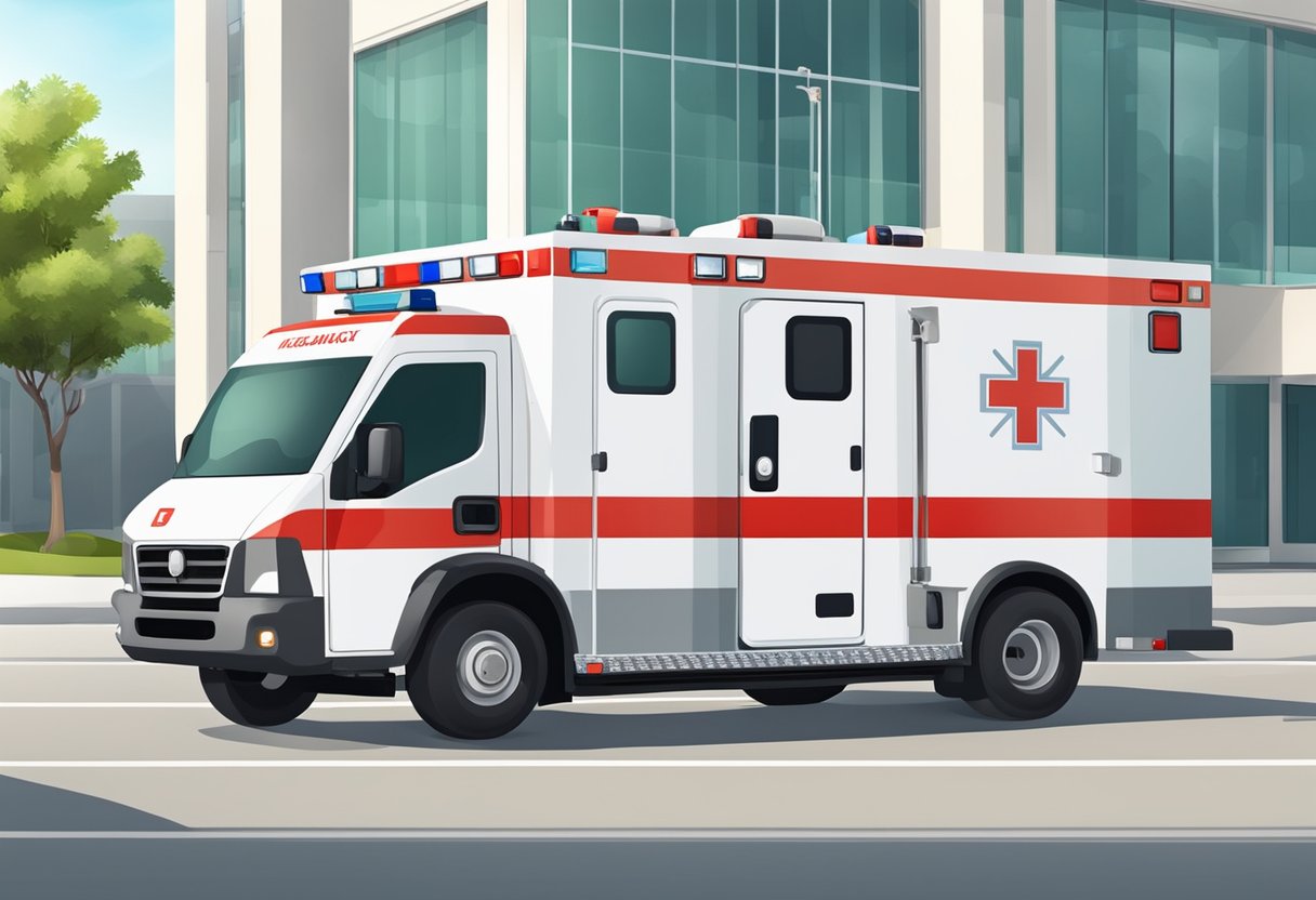 Ambulância Tipo D: Características e Vantagens para Transporte de Pacientes 4 A Type D ambulance with professional medical equipment and markings parked outside a hospital or emergency facility