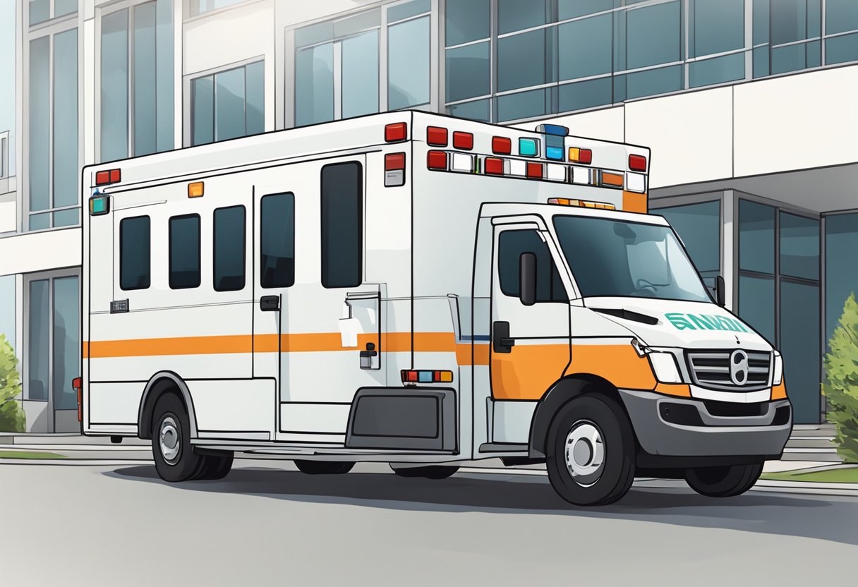 Ambulância Tipo F: Características e Utilidades Essenciais 3 An ambulance type F with specific equipment parked outside a hospital