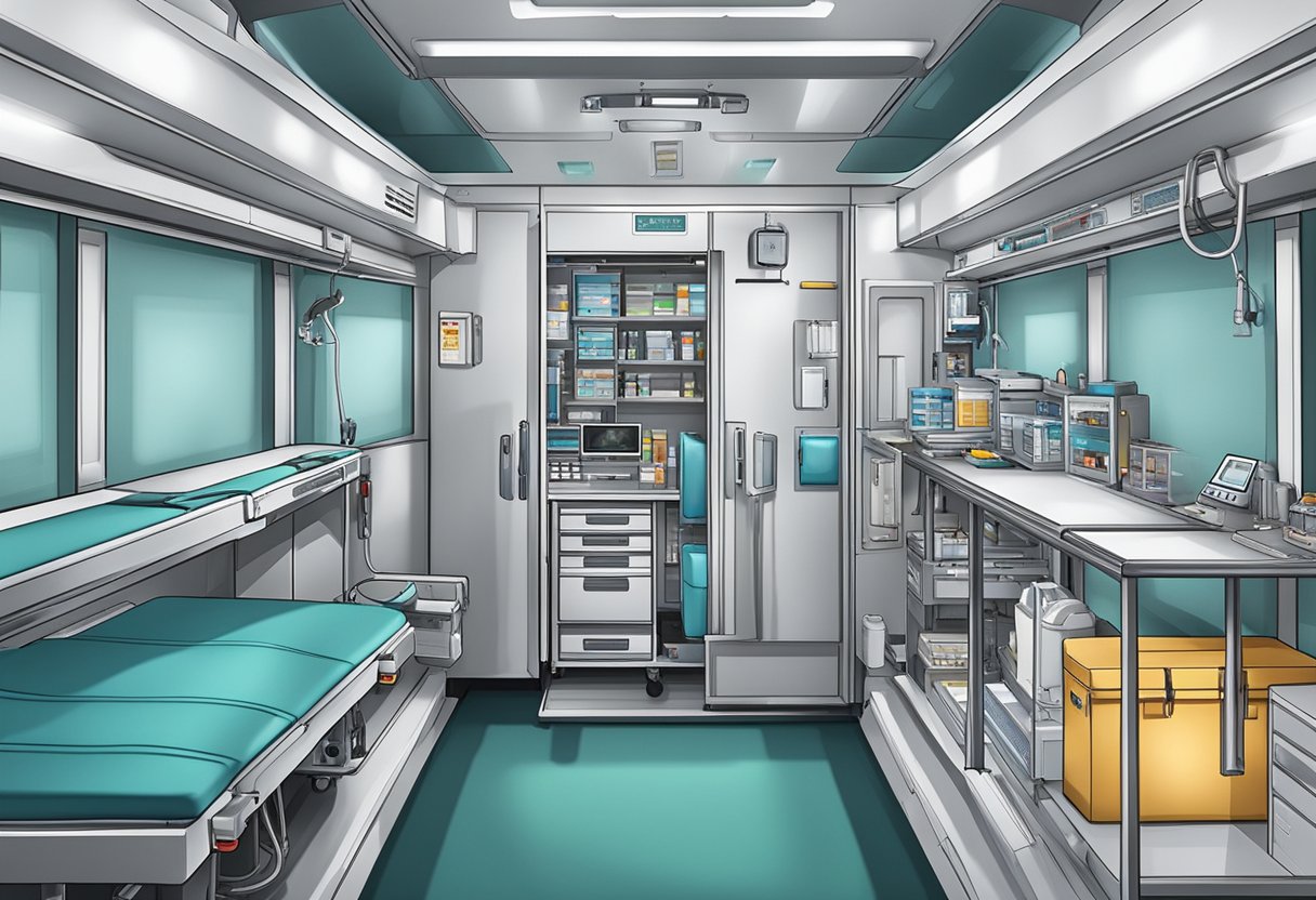 Ambulância UTI: Importância no Atendimento de Emergências Críticas 4 An ICU ambulance with medical equipment and supplies neatly organized inside