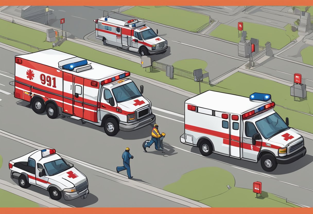 Emergencia Ambulancia Numero: Como Ligar Rapidamente em Situações Críticas 1 An ambulance rushing to an emergency with lights flashing and sirens blaring. A large red number "911" prominently displayed on the side