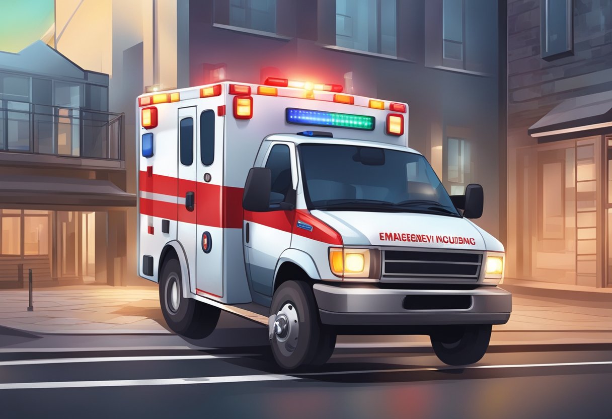 Emergencia Ambulancia Numero: Como Ligar Rapidamente em Situações Críticas 4 Emergency procedure: ambulance with flashing lights and sirens, dialing emergency number