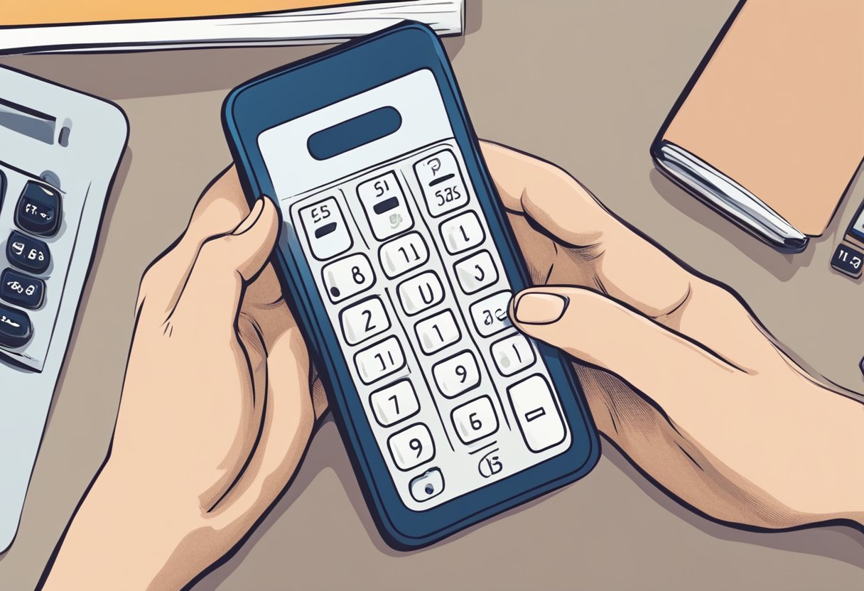 A person dialing 911 on a phone with urgency