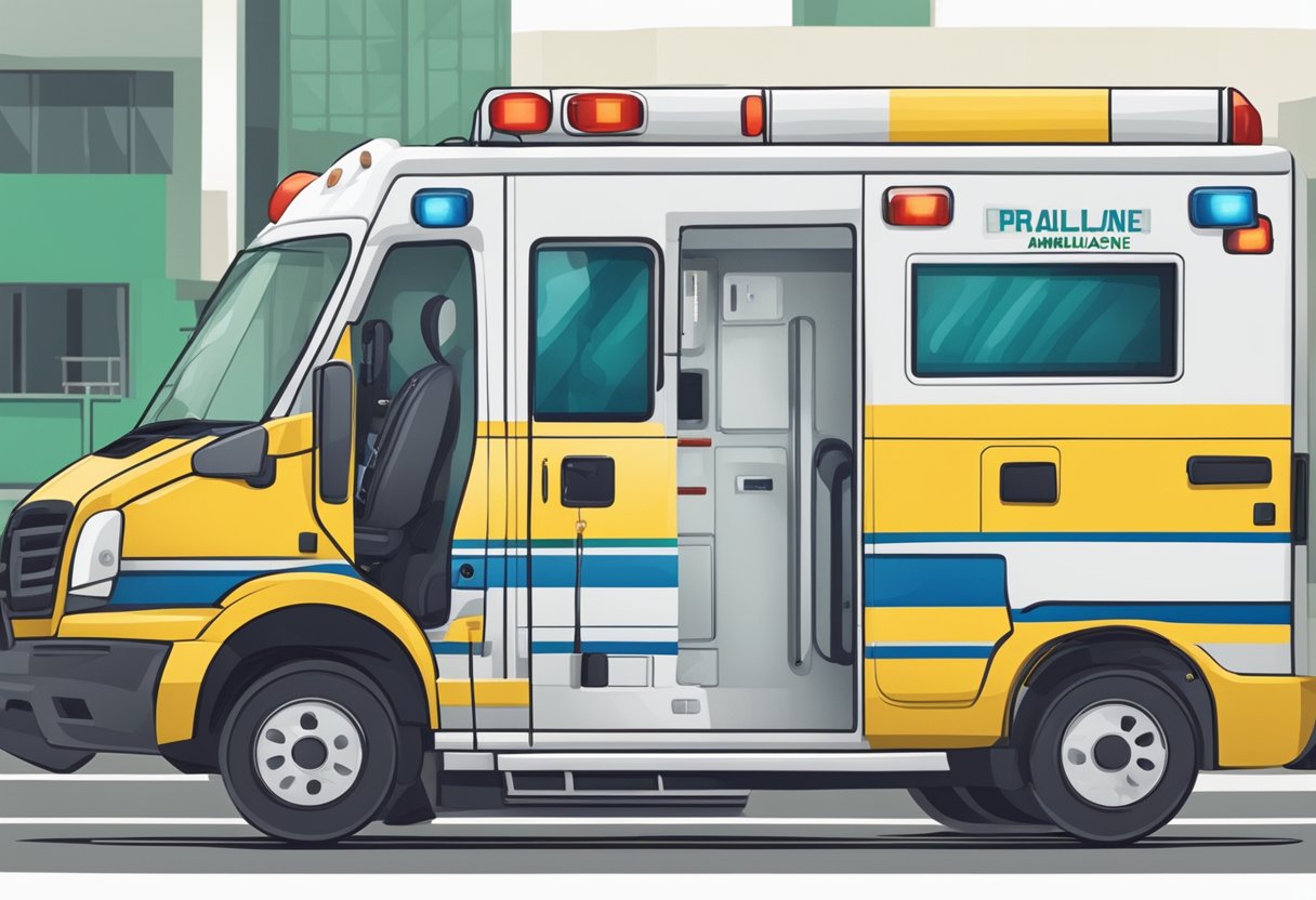 Ambulance services in Brazil, with a phone dialing an ambulance