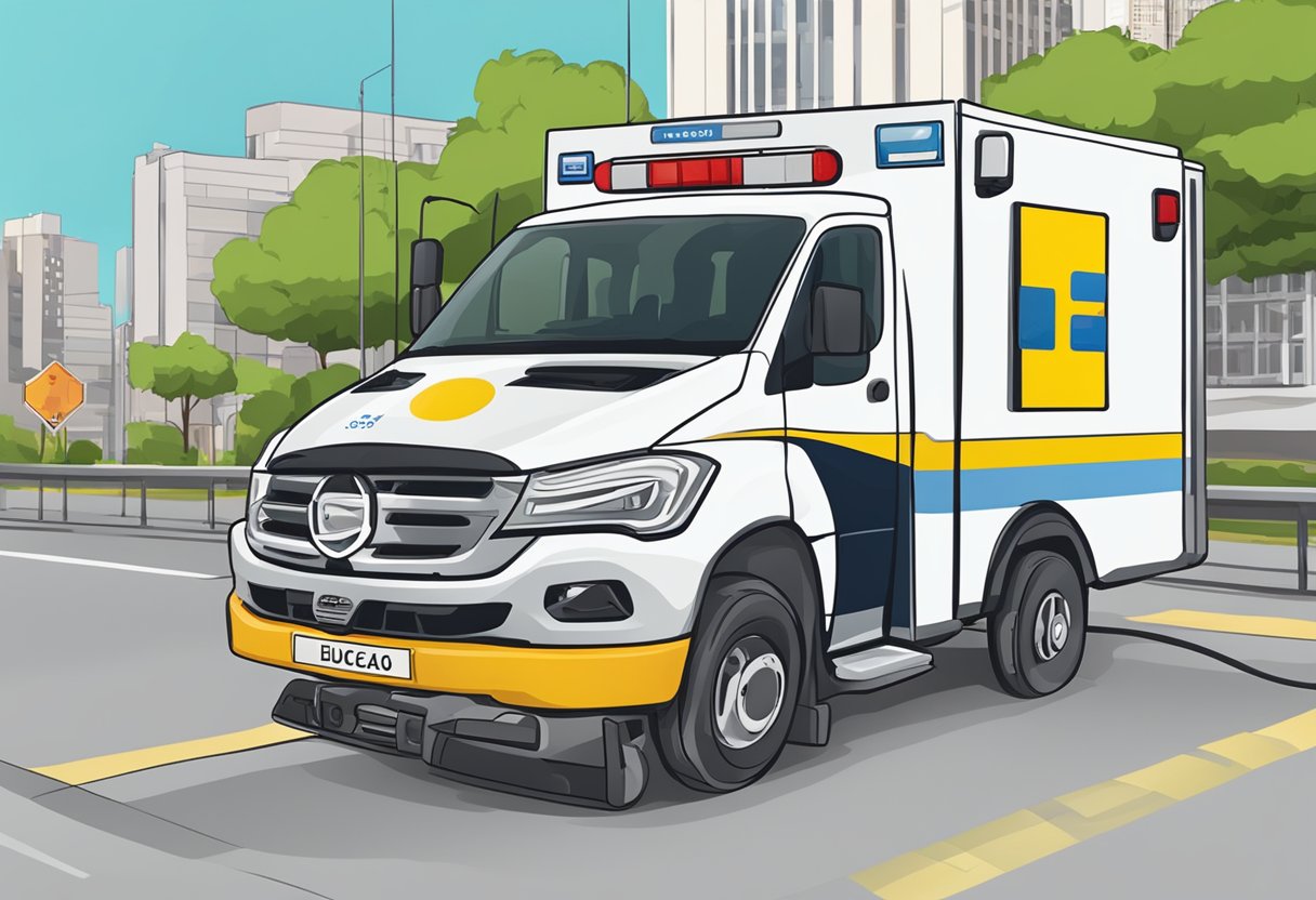 A phone with "Educação e Prevenção" displayed, while dialing an ambulance number