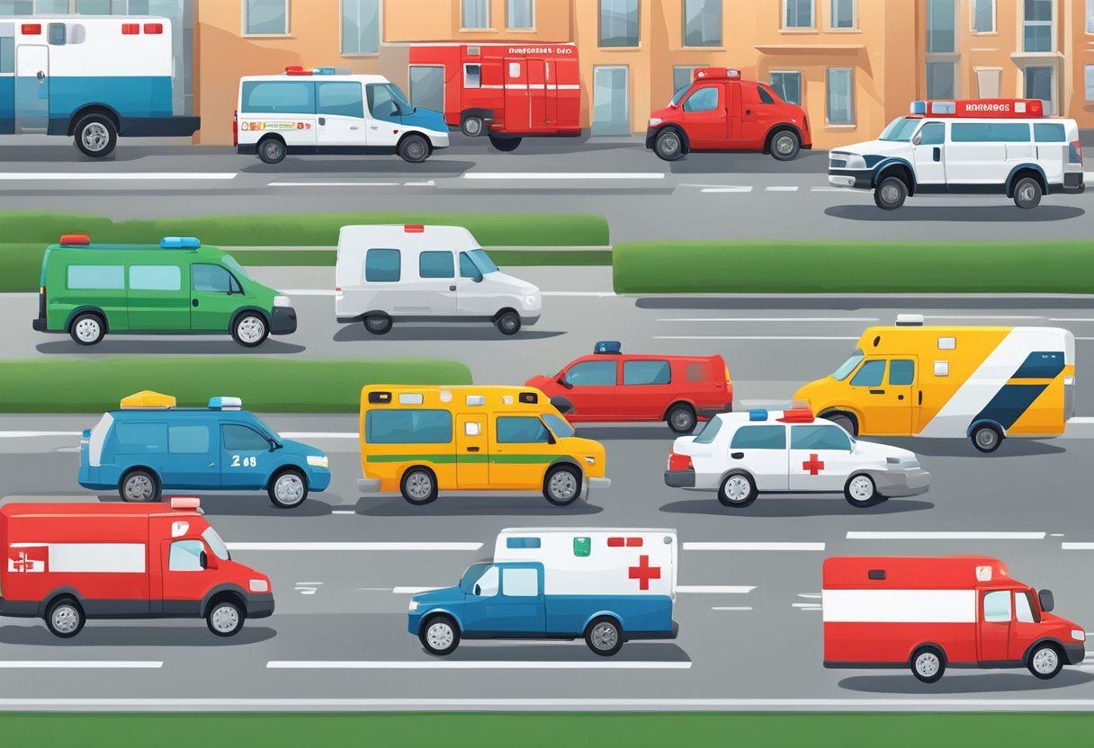 Emergency contacts calling for an ambulance