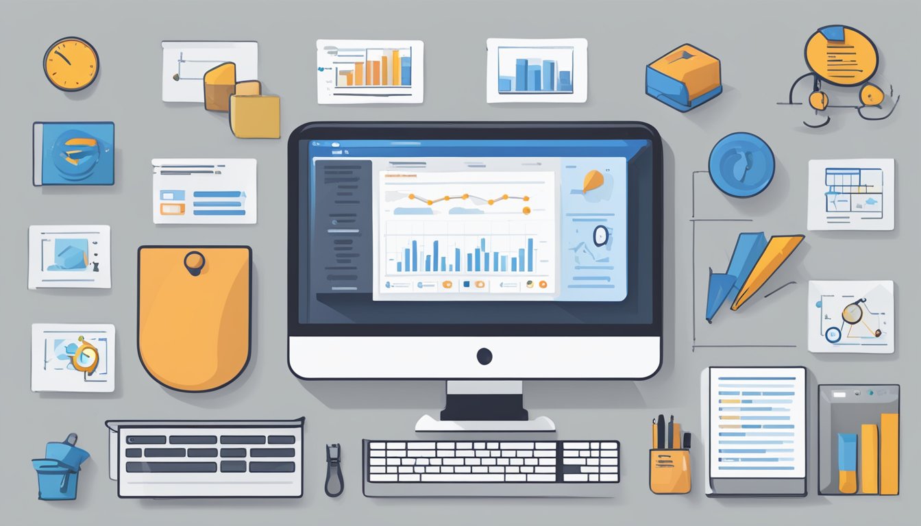 A computer screen displays Ahrefs Keywords Explorer next to 6 alternative tools to SEMrush Keyword Magic Tool.</p><p>Icons and text are visible on the screen