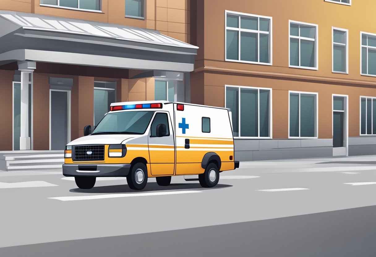 Preço Ambulância Simples Remoção: Guia de Custos e Considerações 7 A simple ambulance with a stretcher, parked outside a building