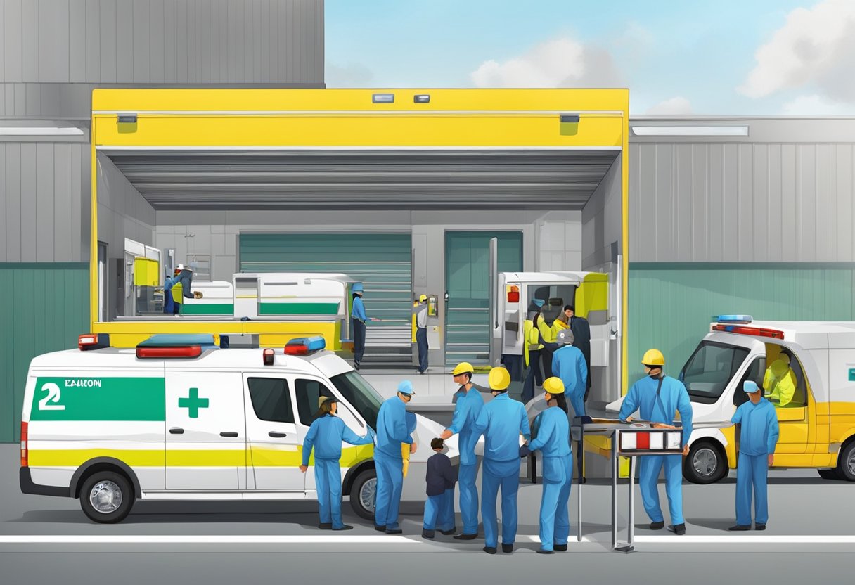 Ambulance loading patients with operational and logistic support