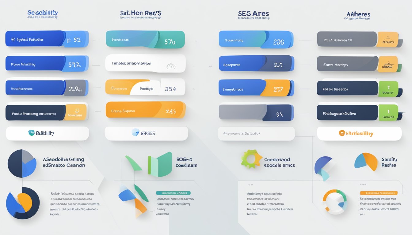 A comparison chart showing Ahrefs and 5 alternatives like SEObility, with their features and ratings displayed