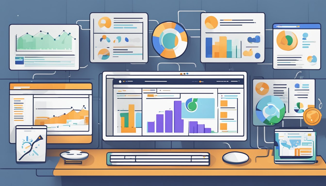 A computer screen displaying Ahrefs and 8 alternative SEO checkers.</p><p>Icons and charts show comparison data