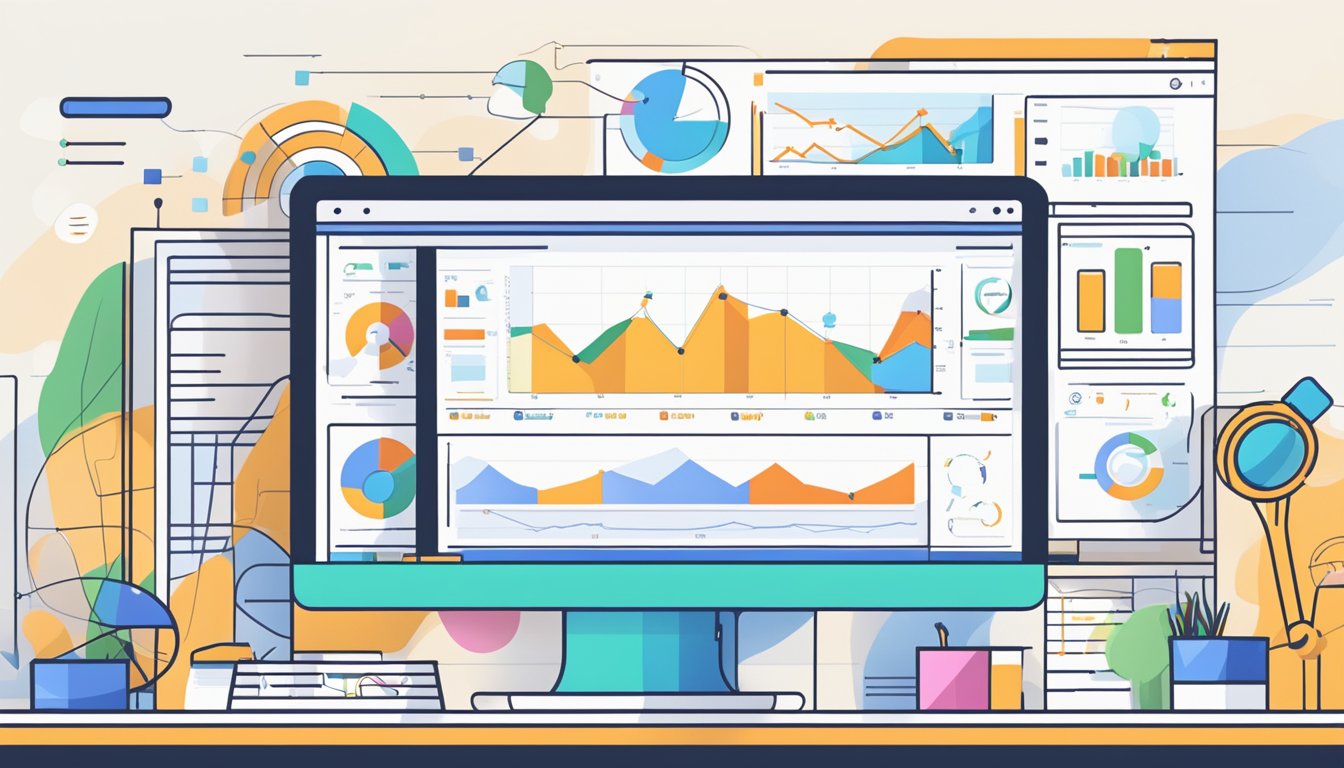 A computer screen displaying various website analytics tools, with charts and graphs showing performance metrics.</p><p>Tabs open to different search console alternatives