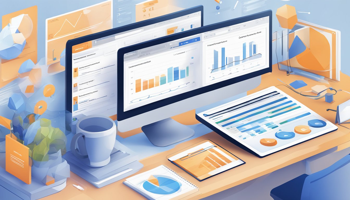 A computer screen displaying Ahrefs Site Audit with 5 alternative options to SEMrush Site Audit.</p><p>Multiple tabs open, charts and graphs visible