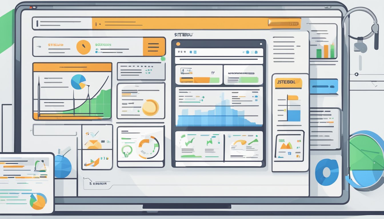 A computer screen displaying a comparison chart of "Sitebulb" and "5 Best Alternatives to SEMrush Site Audit." Icons of the different tools are shown with brief descriptions next to them