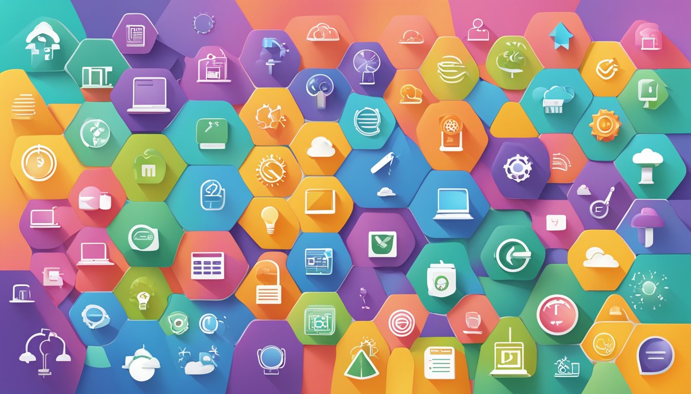 A colorful array of 7 unique software icons arranged in a circular formation, with each icon representing a different alternative to Sitebulb