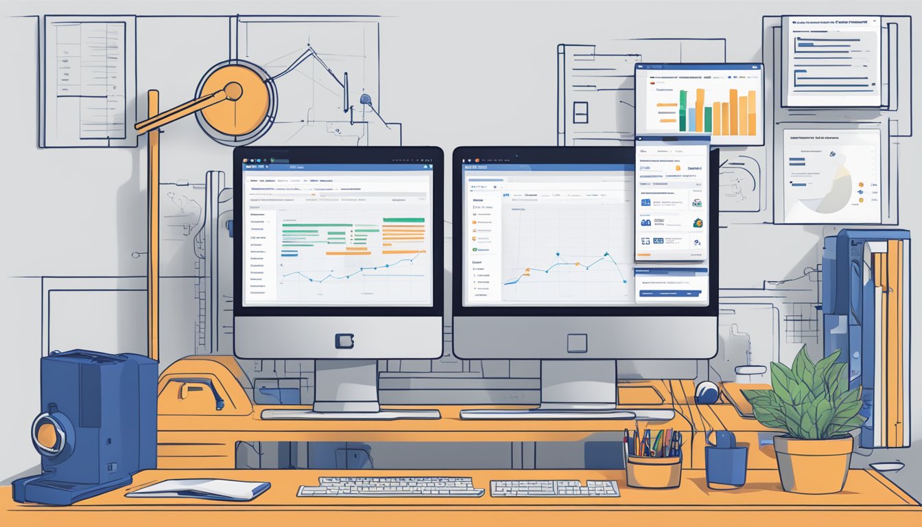 A computer screen displays a comparison chart of Ahrefs Site Audit and 6 alternative tools, with logos and feature highlights