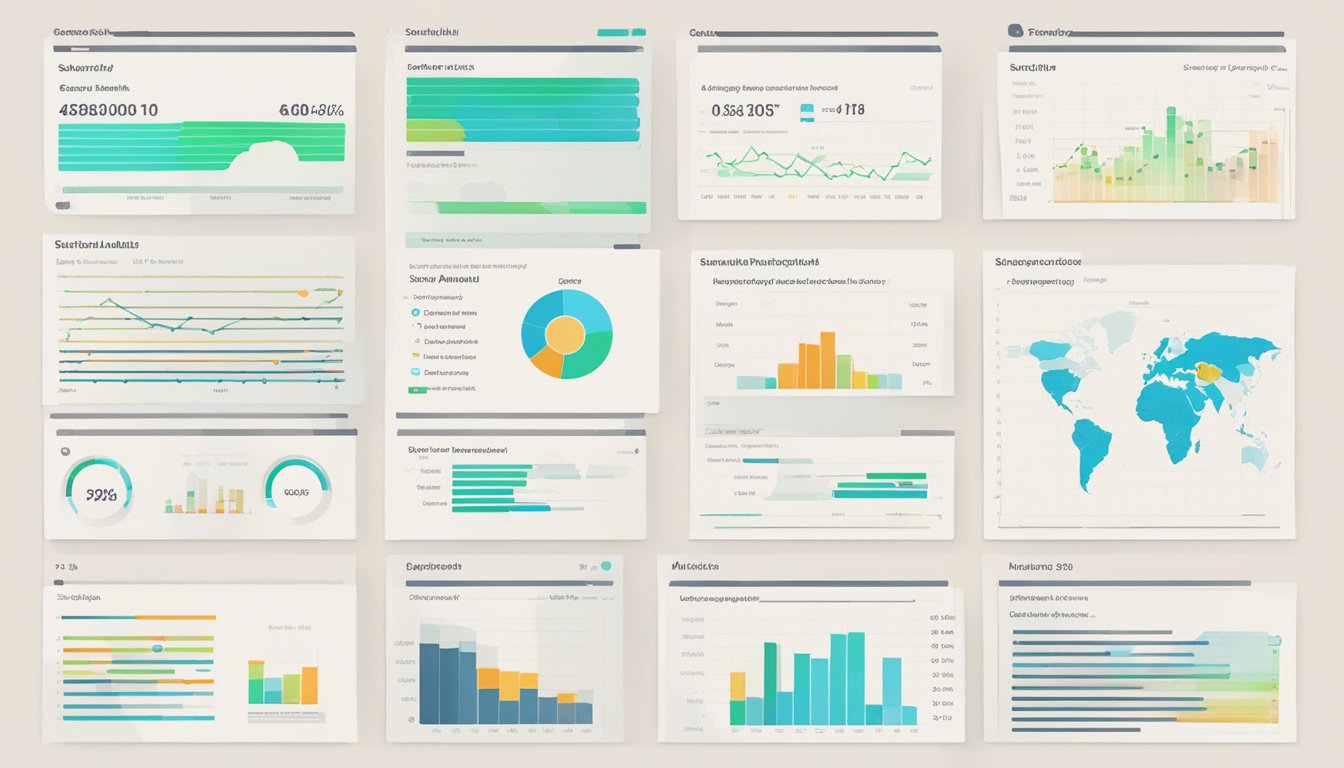 A computer screen displaying a comparison chart of "SEMrush Site Audit" and "DeepCrawl" alternatives.</p><p>Graphs and data visualizations surround the text