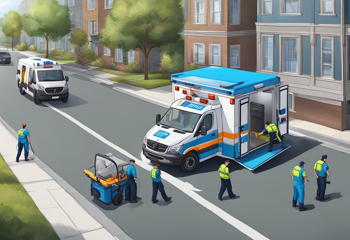 A specialized removal service rescues a patient with an ambulance