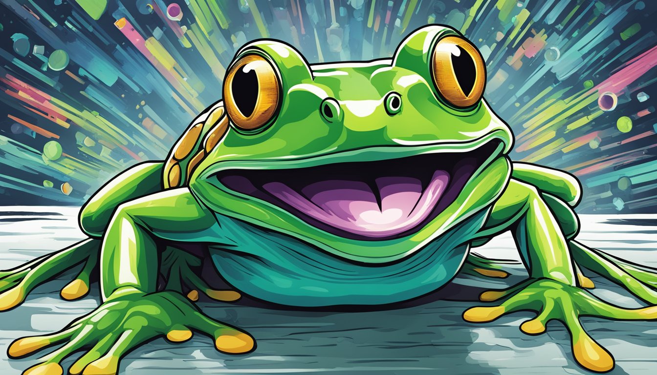 A vibrant, green frog with a wide open mouth, emitting a loud, piercing scream while surrounded by text reading "The 6 Awesome Alternatives to ContentKing."