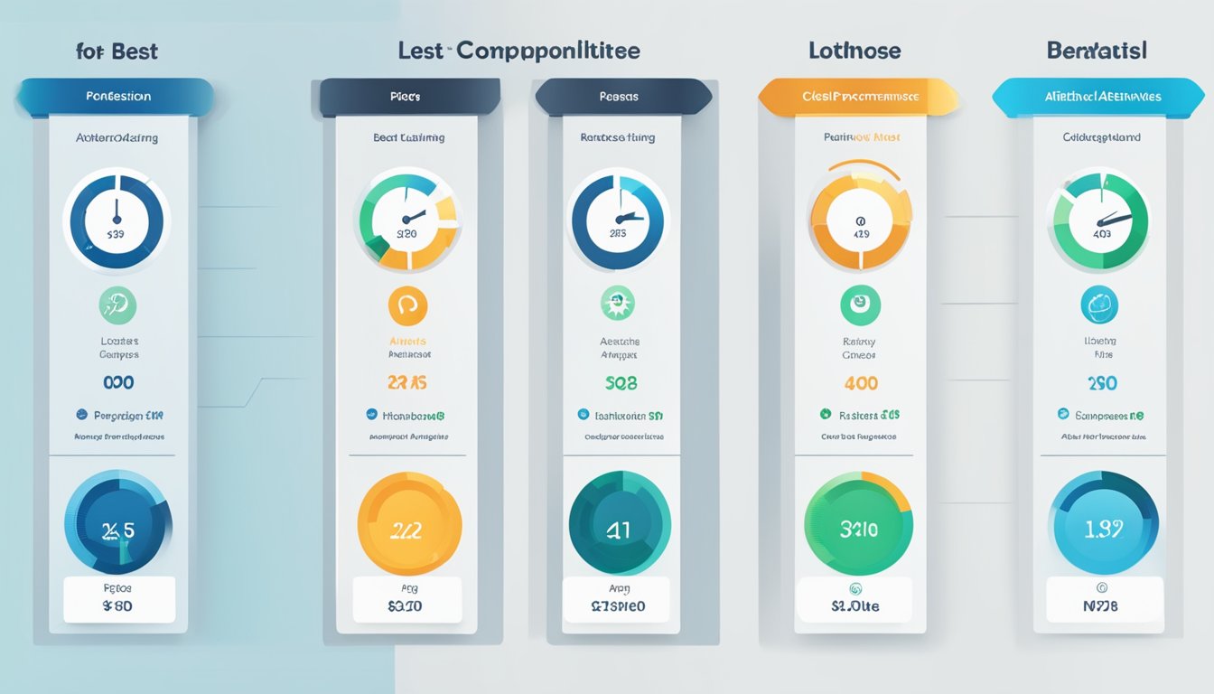 A comparison chart featuring the 5 best alternatives to Lighthouse, with clear performance metrics displayed for each option