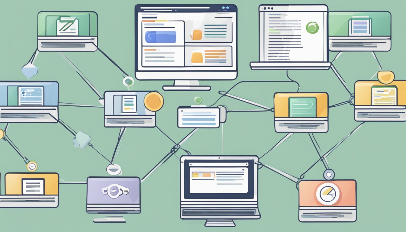 A computer screen showing 8 alternative options to Monitor Backlinks, with each option labeled clearly and displayed in a visually appealing way