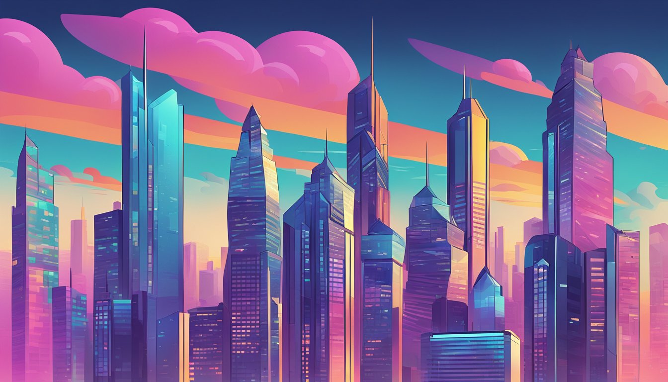 A vibrant, futuristic cityscape with six towering buildings, each representing one of the "Awesome Alternatives to Agency Analytics" by Cyfe.</p><p>The buildings are sleek and modern, with bold, eye-catching designs that stand out against the skyline